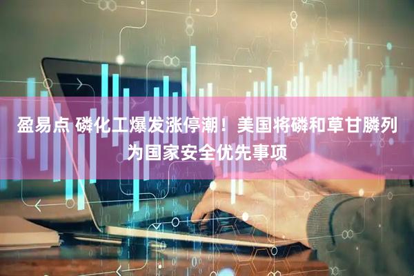 盈易点 磷化工爆发涨停潮！美国将磷和草甘膦列为国家安全优先事项