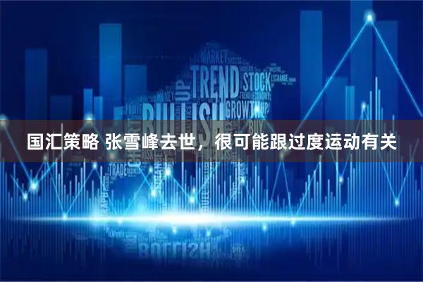 国汇策略 张雪峰去世，很可能跟过度运动有关