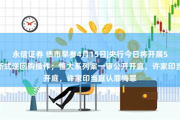 永信证券 债市早参4月15日|央行今日将开展5000亿元买断式逆回购操作；恒大系列案一审公开开庭，许家印当庭认罪悔罪