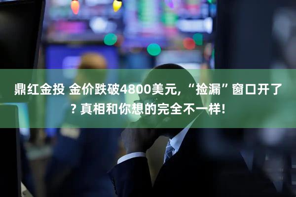 鼎红金投 金价跌破4800美元, “捡漏”窗口开了? 真相和你想的完全不一样!